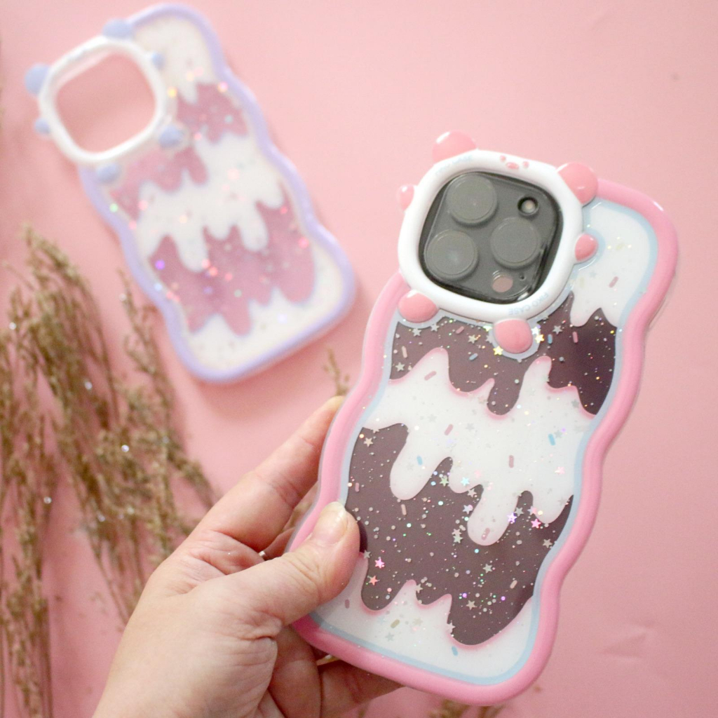0527 VVV CASE Glitter Melty ice cream Mixue FOR SAMSUNG A51 A11 M11 A20S A21S S21FE A10S Casing gelo