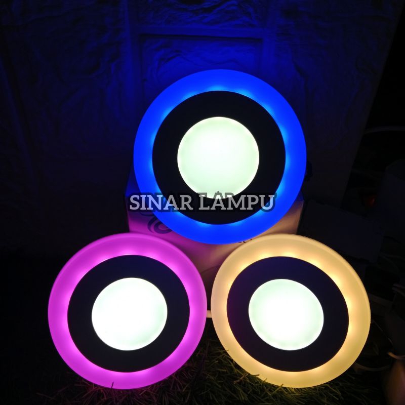 Bulat (3+3 Watt) Lampu Plafon 2 Warna | Downlight 2 warna