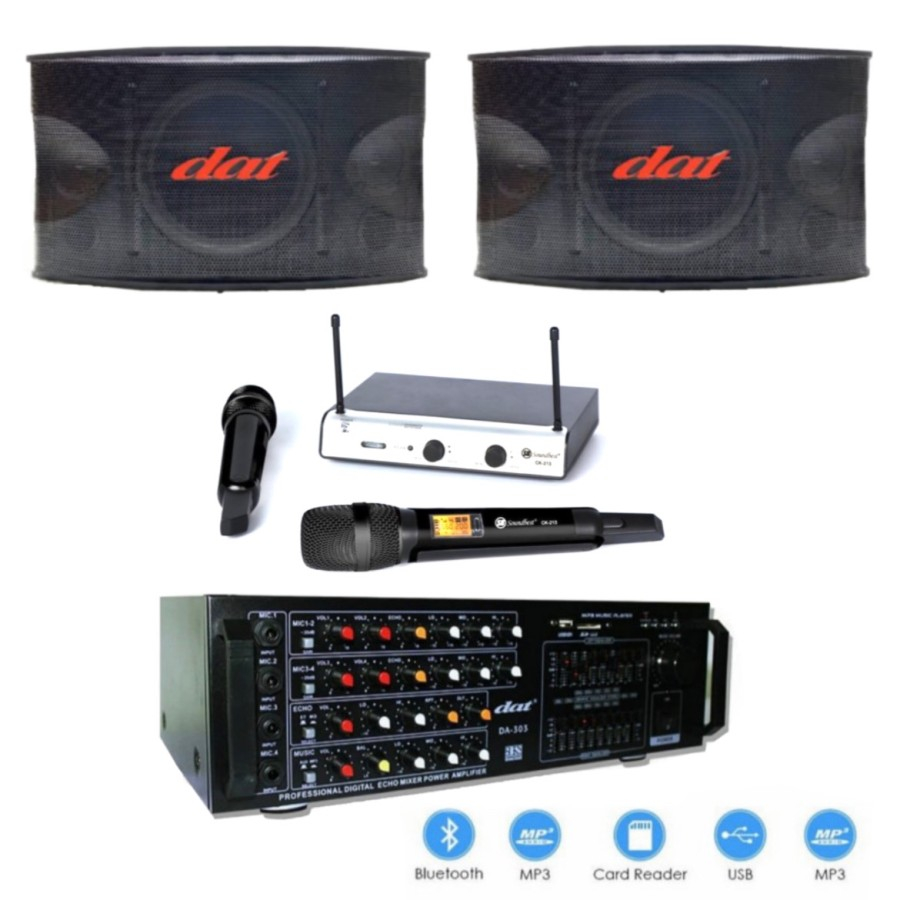 Paket Soundsystem Karaoke Dat DA 4500 - DA 303 Original 10 inch Blueto