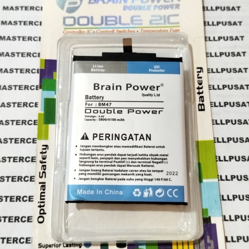 BATRE BATTERY BATERAI XIAOMI REDMI 3 REDMI 4X BM47 BM-47 BM 47 DOUBLE POWER BRAIN POWER MURAH BERGAR