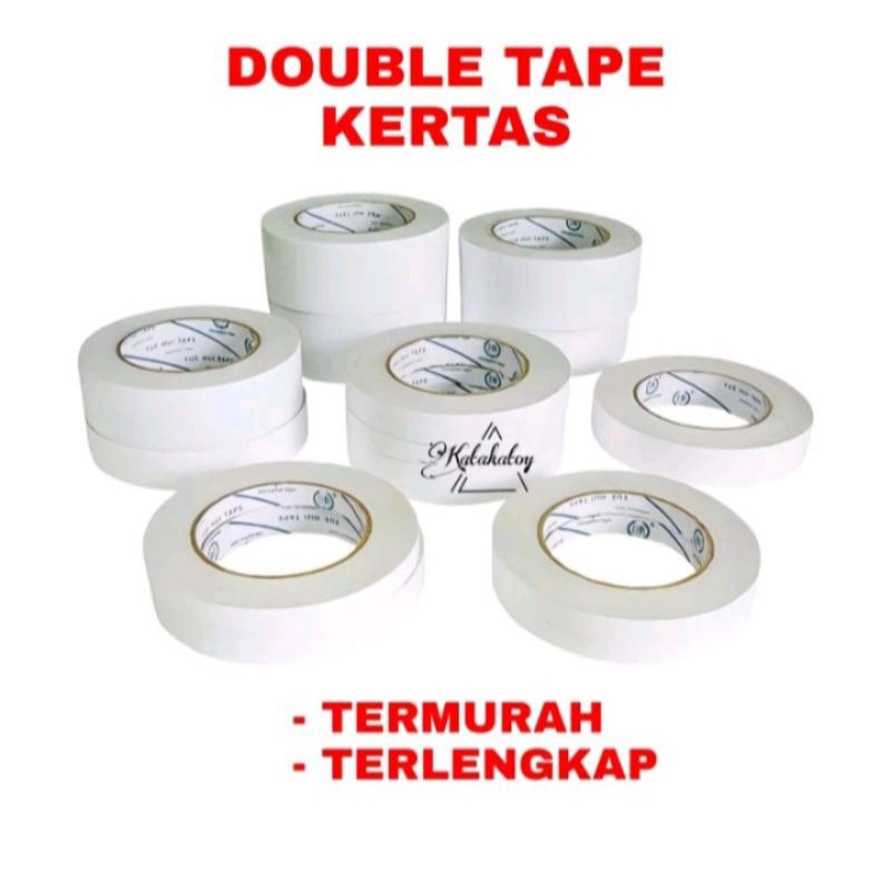 

DOUBLE TAPE KERTAS DOUBLE SIDE TAPE PEREKAT 2 SISI ATK KANTOR