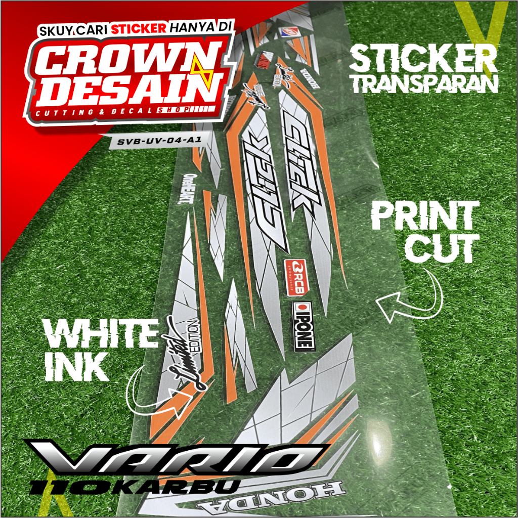 Striping Transparan Vario 110 Karbu Custom CLICK - Stiker Striping Transparan Vario 110 Karbu Desain