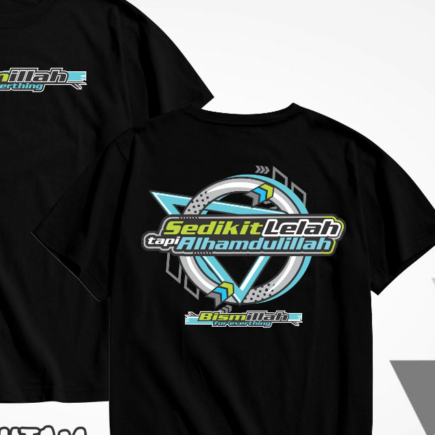 Indo 1/ KAOS  LELAH TAPI ALHAMDULILAH /KAOS TULISAN/KAOS HITS/KAOS SANTRI KEKINIAN/KAOS DAKWAH PAKAI