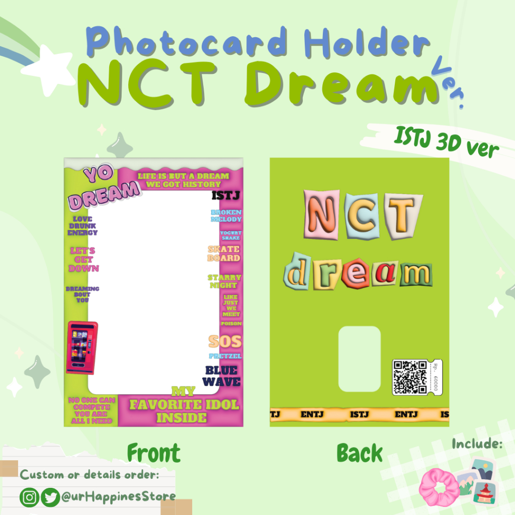 Photocard Holder NCT Dream 3D ver / ISTJ ver / Cahol / PC Holder