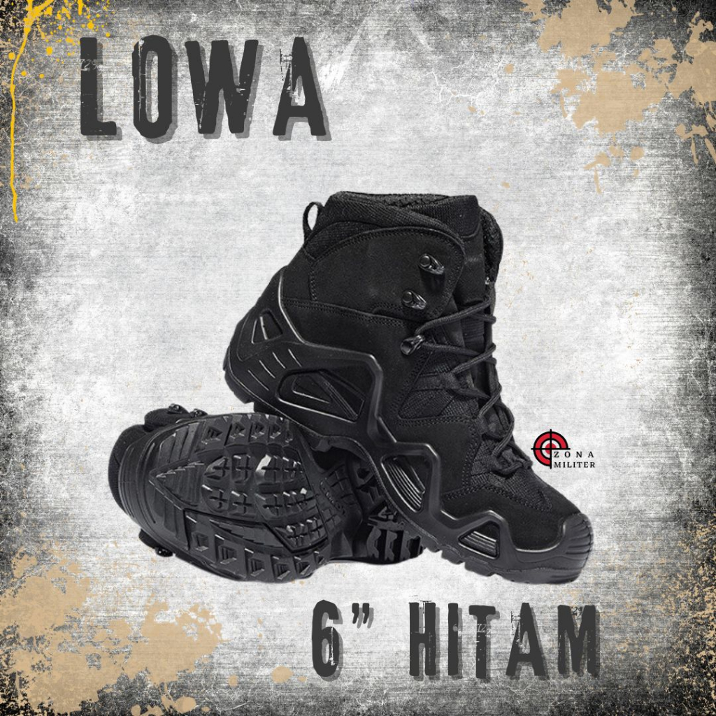 LOWA Army Boots PDL【Zephyr】hitam 6 inch Sepatu Tactical Original