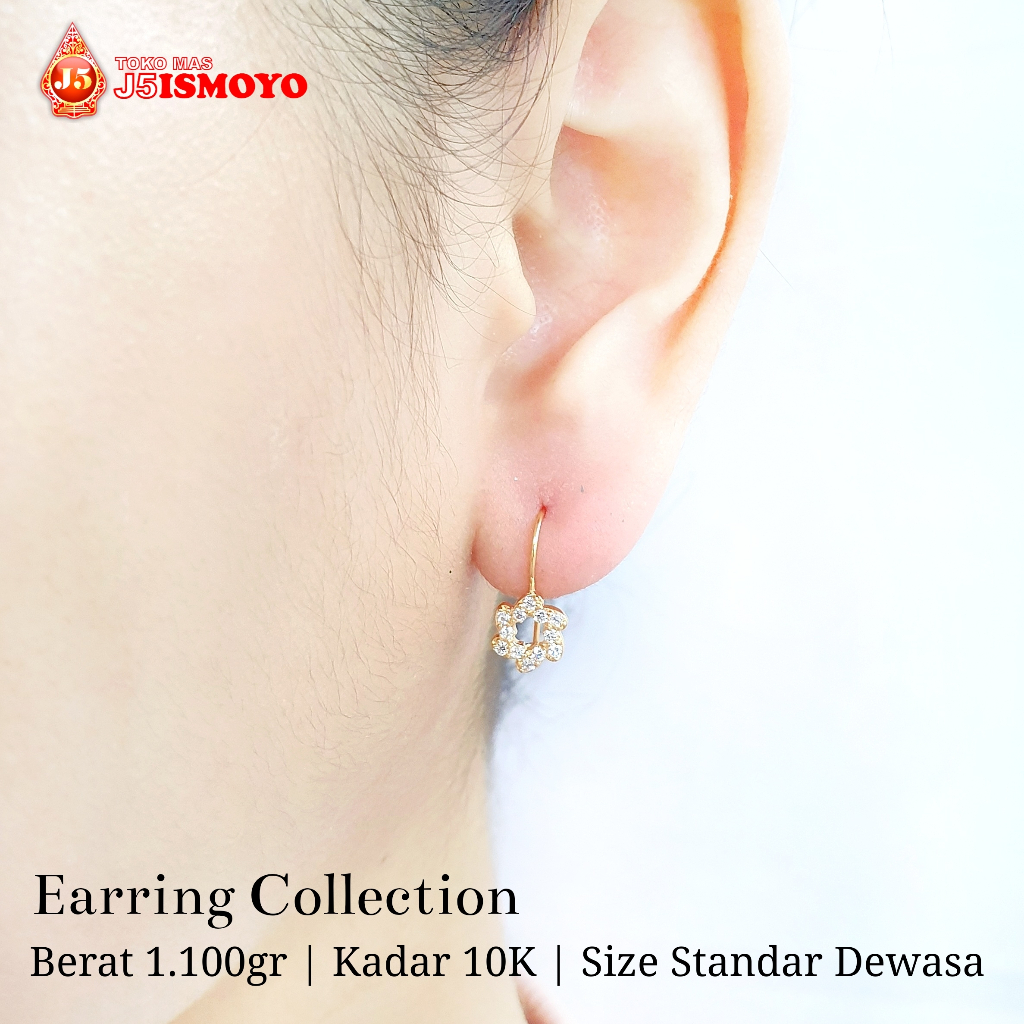 Anting Emas Asli 10 Karat Plevia J5 Ismoyo