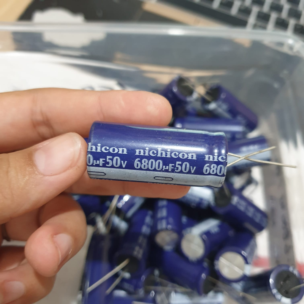 promo elco 6800/50 ,elco 6800uf/50v, elco 6800/50 nichicon 2 Harga 1pcs