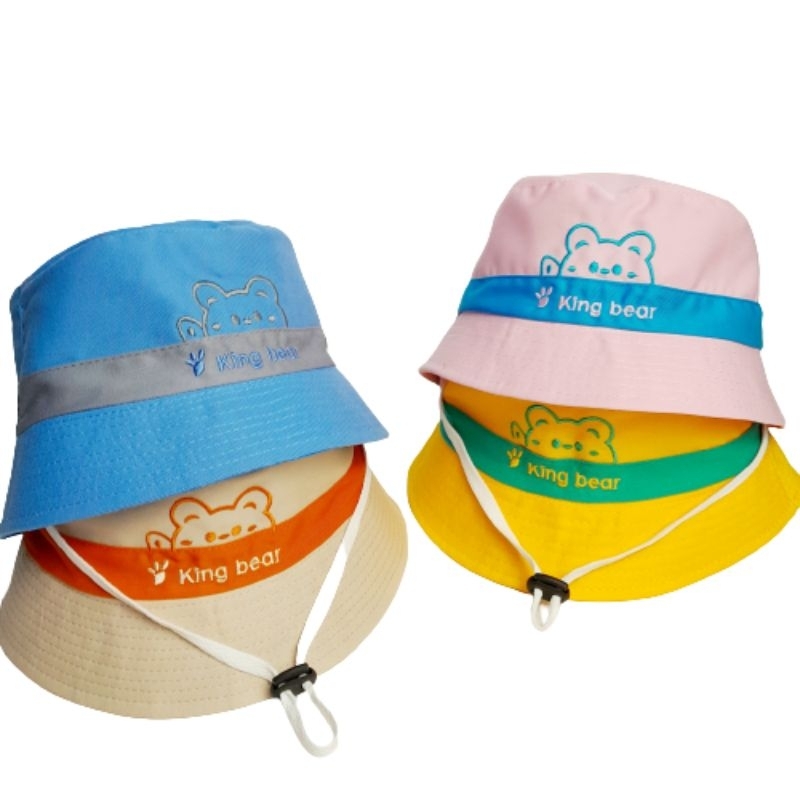 Topi Bucket Anak Bordir King Bear