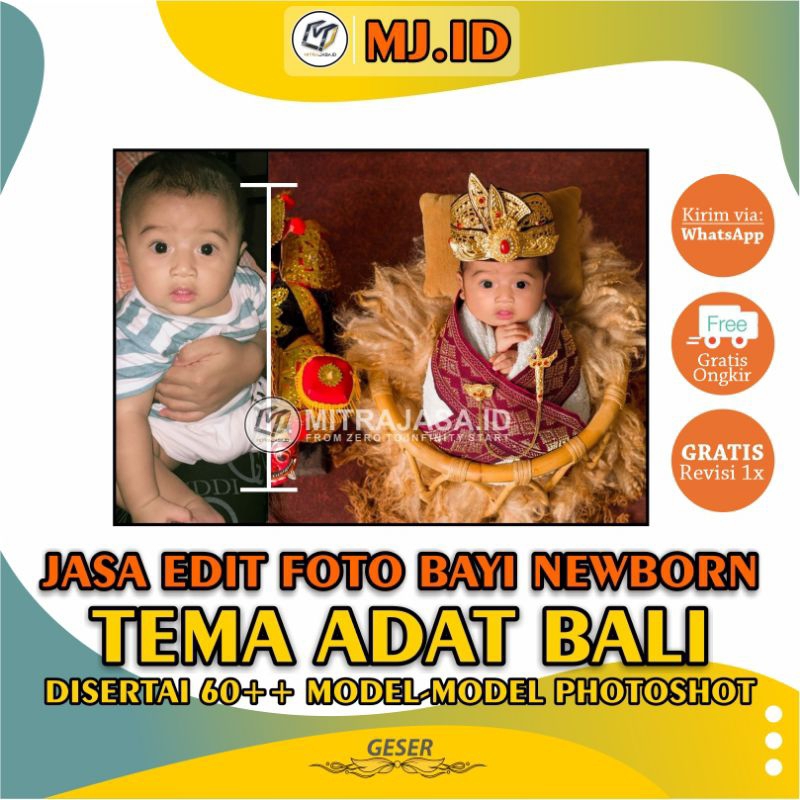 [Murah] Edit Foto Bayi Newborn Tema Adat Bali