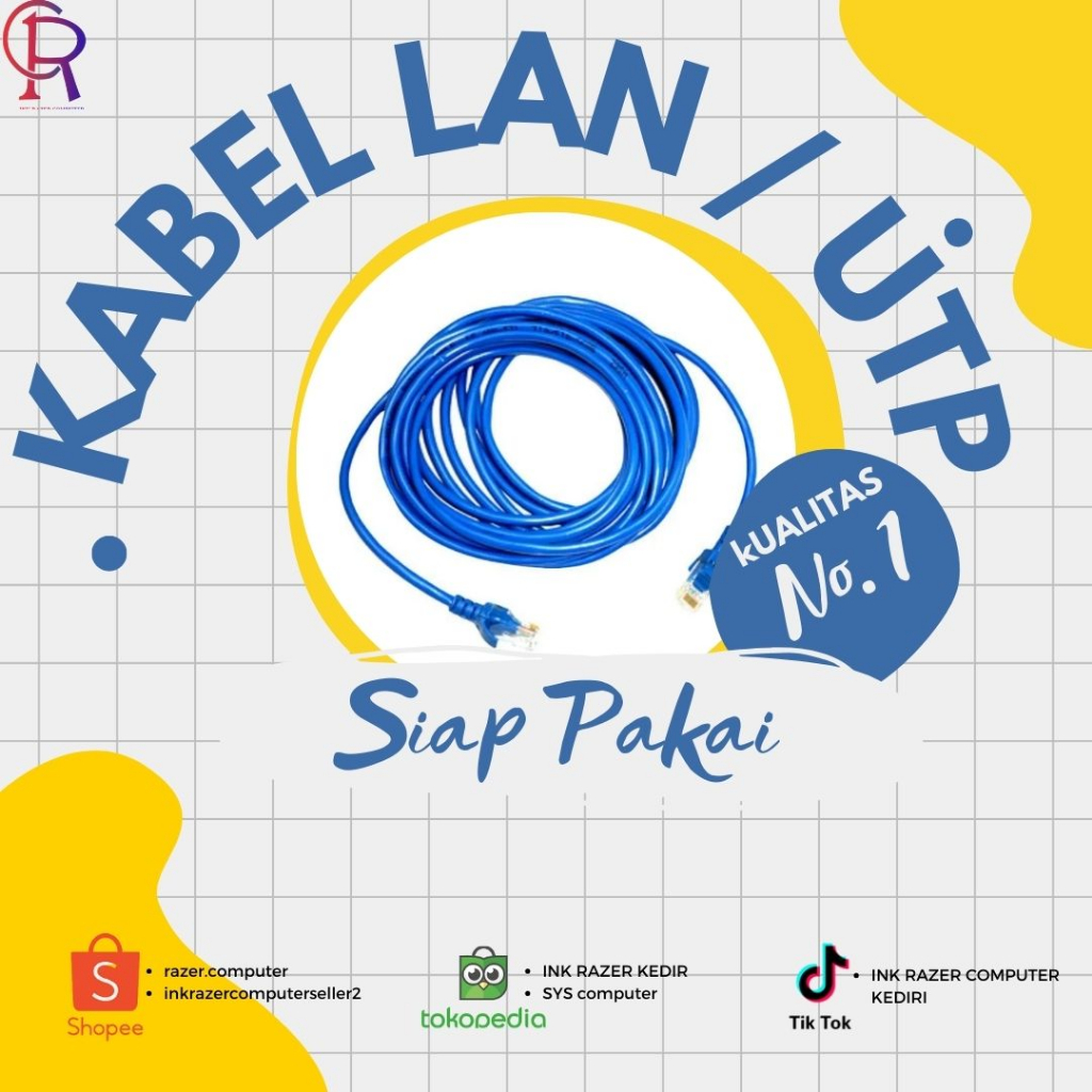 Kabel Sambungan Internet Kabel LAN 5Meter Cat 5e Blue