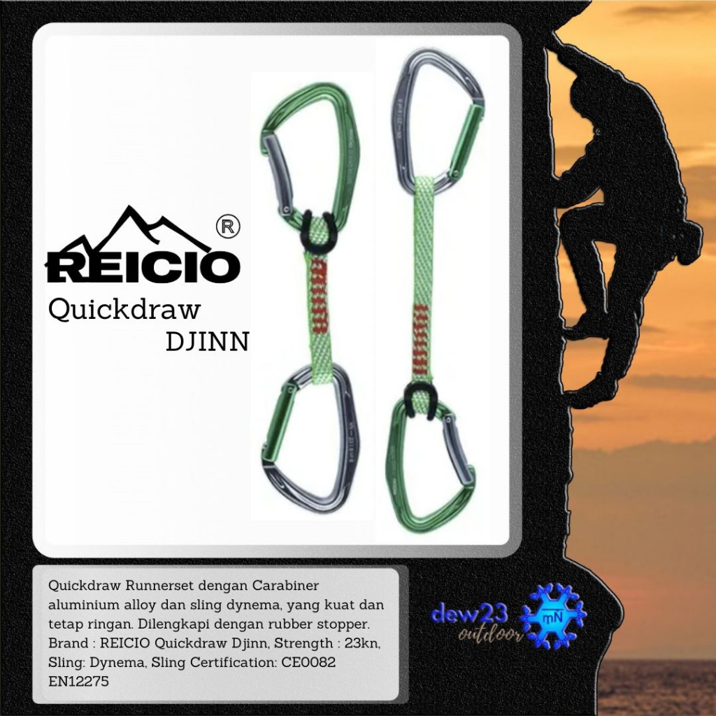 REICIO Djinn Quickdraw Runner Set Carabiner Sling Panjat Climbing