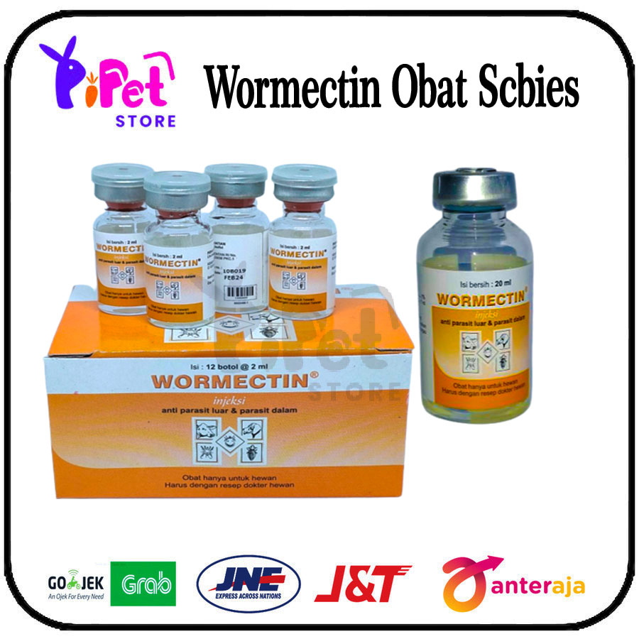 WORMECTIN Obat Jamur Kutu Scabies INJEKSI Hewan Anjing Kucing Kelinci