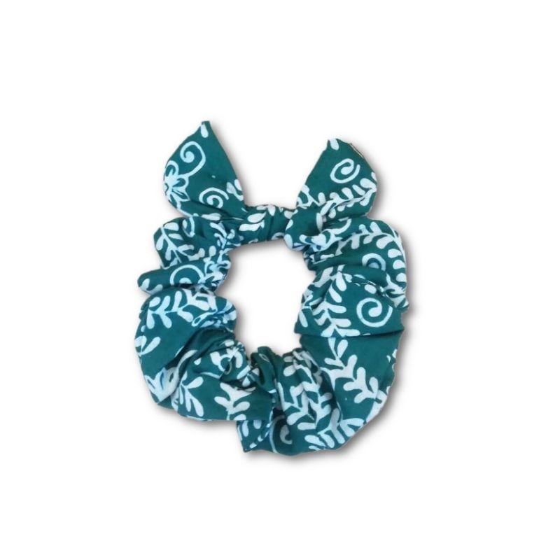 Scrunchie Batik Pita Ikat Rambut Cantik Motif Batik Dengan Hiasan Pita
