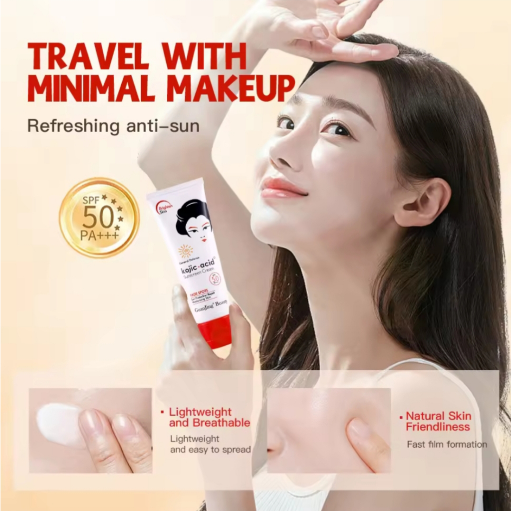 ORI 100% KOJIC ACID SUNBLOCK WAJAH SPF50++ EXPIRED PANJANG/Sunblock Wajah & Badan Sunscreen Cream 80