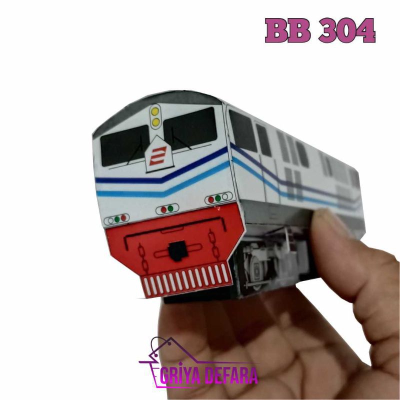 GRIYADEFARA PAPERCRAFT LOKOMOTIF BB 304 BB304 SKALA HO 1/87 1:87 RAILKING