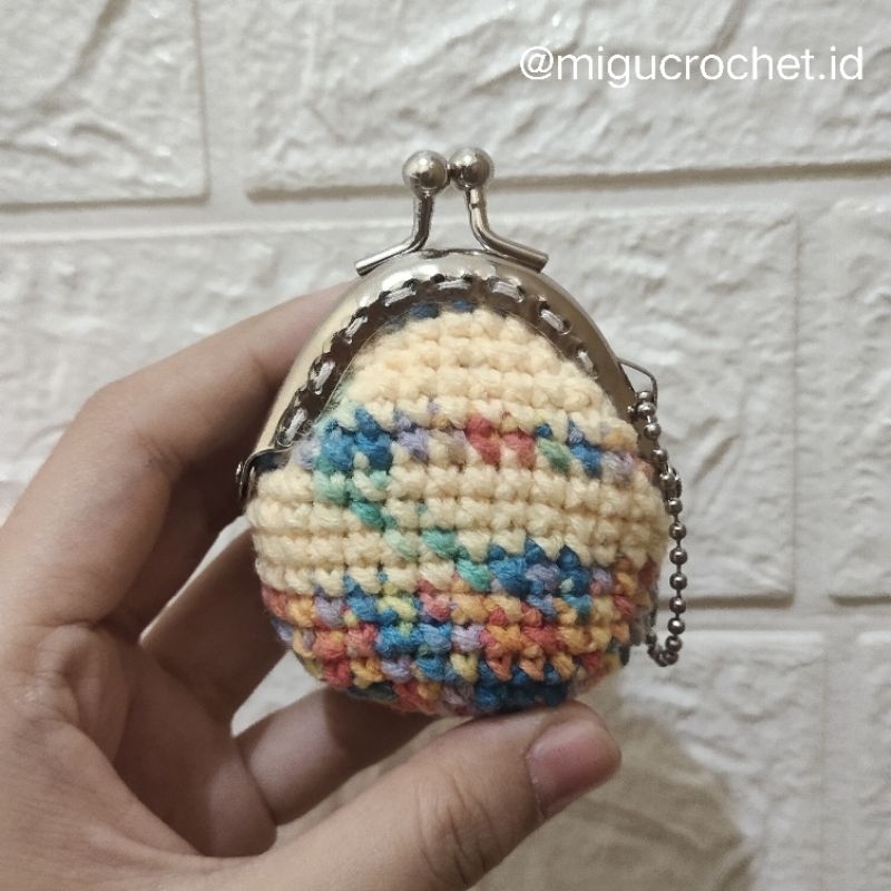 Dompet koin rajut jepit behel uang receh Dompet Koin Jepit rajut / Dompet Behel rajut