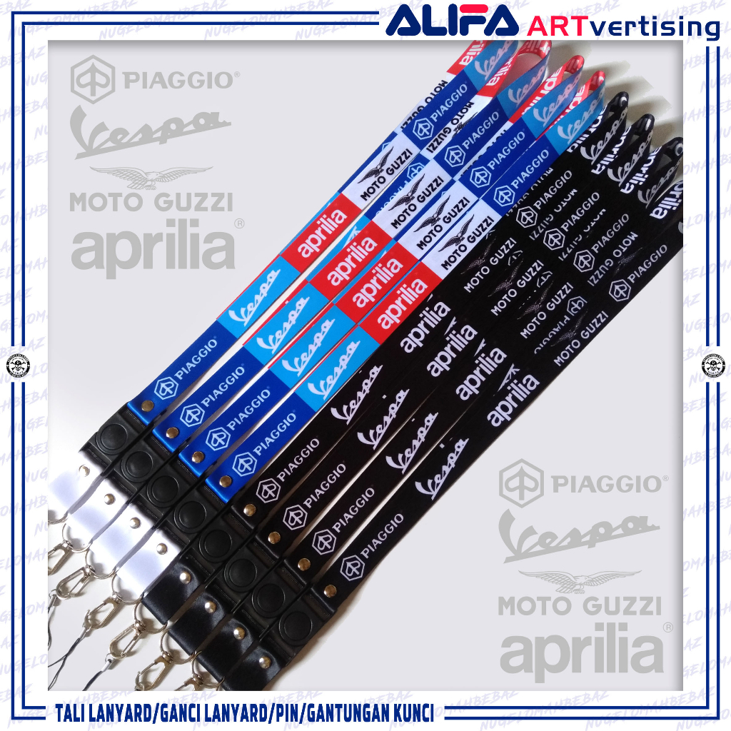 

TALI LANYARD/GANTUNGAN ID CARD/HP/KUNCI/DLL.. PIAGGIO VESPA MOTOGUZZI APRILIA