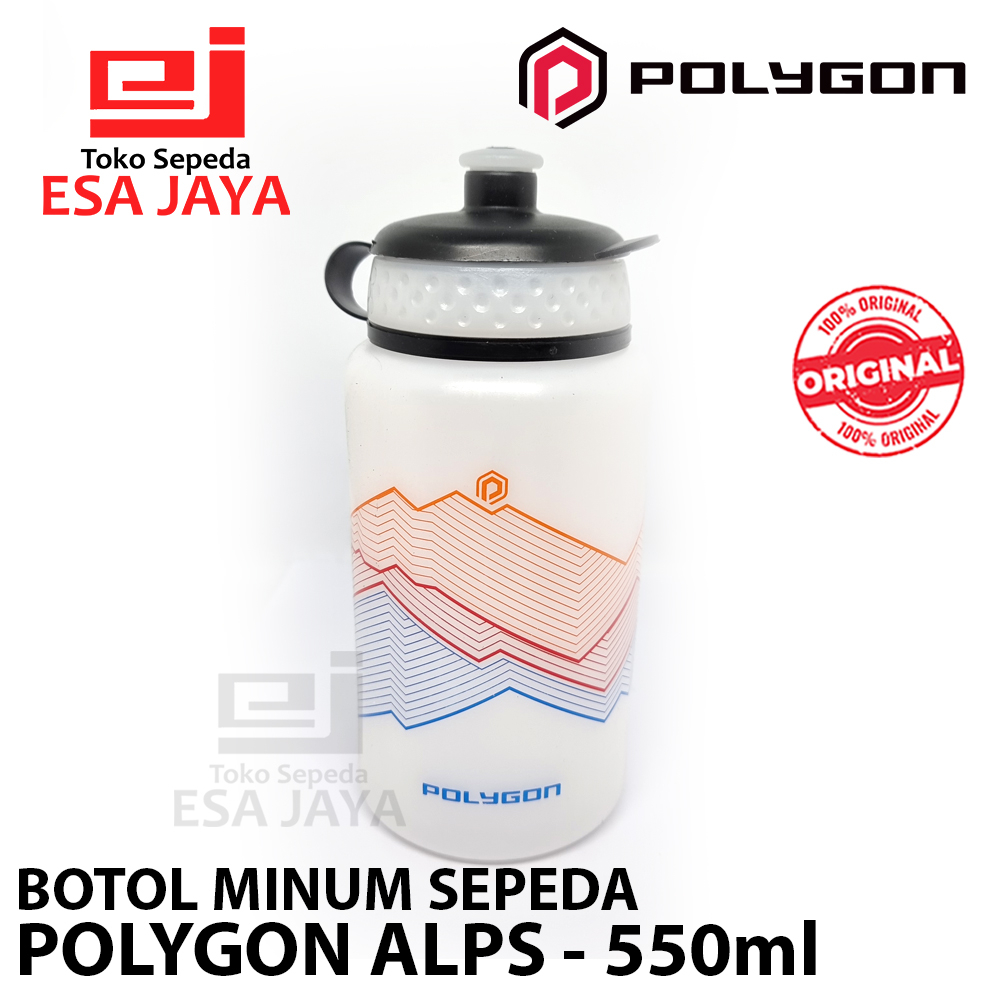 Bidon Botol Minum Sepeda POLYGON ALPS 550ml 550 ml White Original