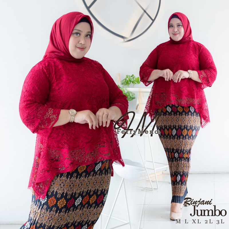 Ghazza Kebaya - Setelan kebaya brokat modern Jumbo LD 130/Kebaya Brukat mewah /kebaya wisuda modern 