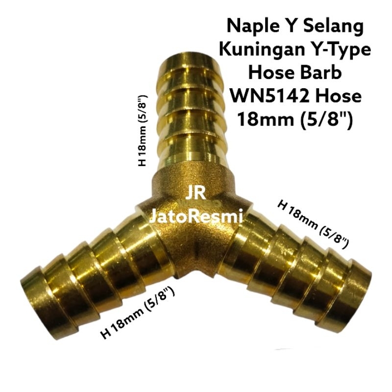 Naple Y Selang Kuningan Y-Type Hose Barb WN5142 Hose 18mm (5/8")