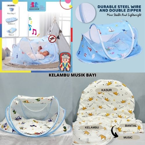 Kasur Kelambu Bayi 3 In 1 Shenar (Dapat Dilipat) Kelambu Bayi + Tilam Bayi + Bantal Bayi Dengan