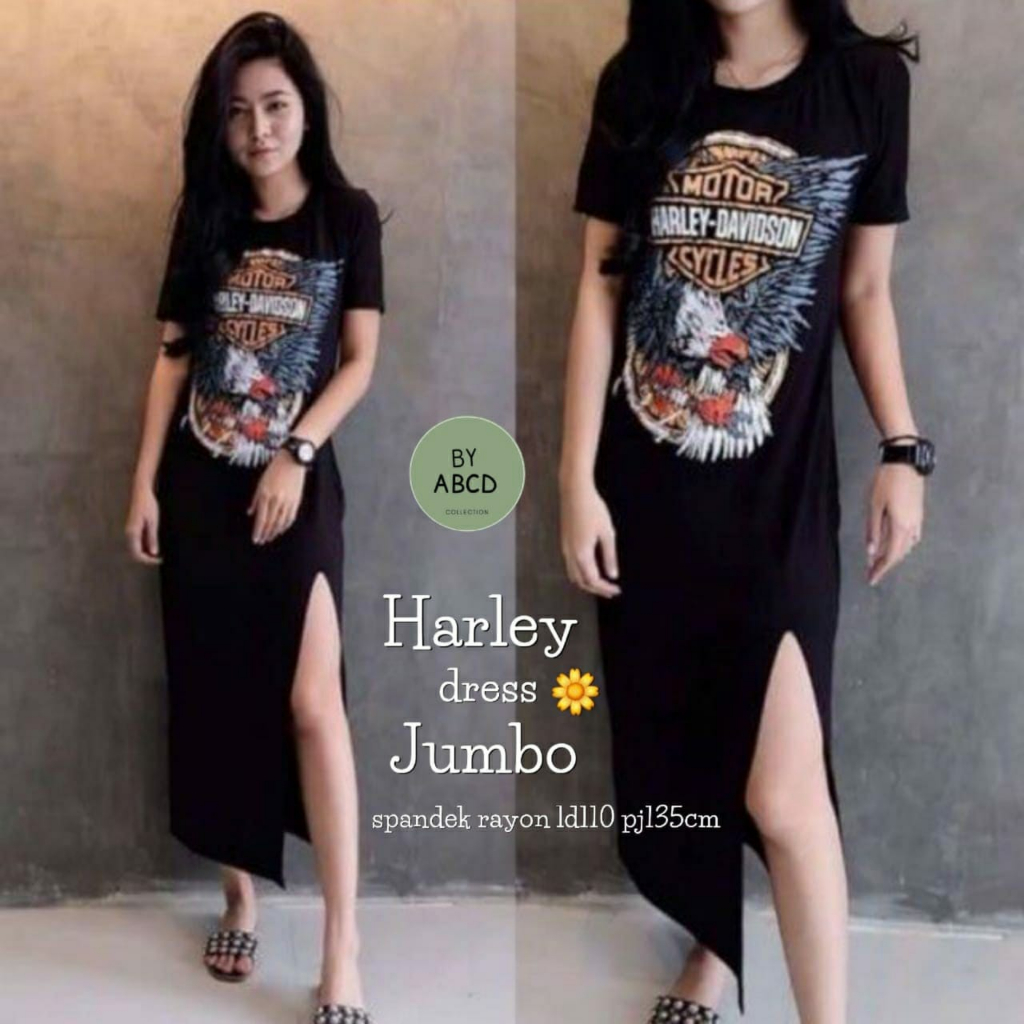 ABCDLABEL / HARLEY DRESS / HARLEY DRESS JUMBO / DRESS KAOS JUMBO / DRESS WANITA