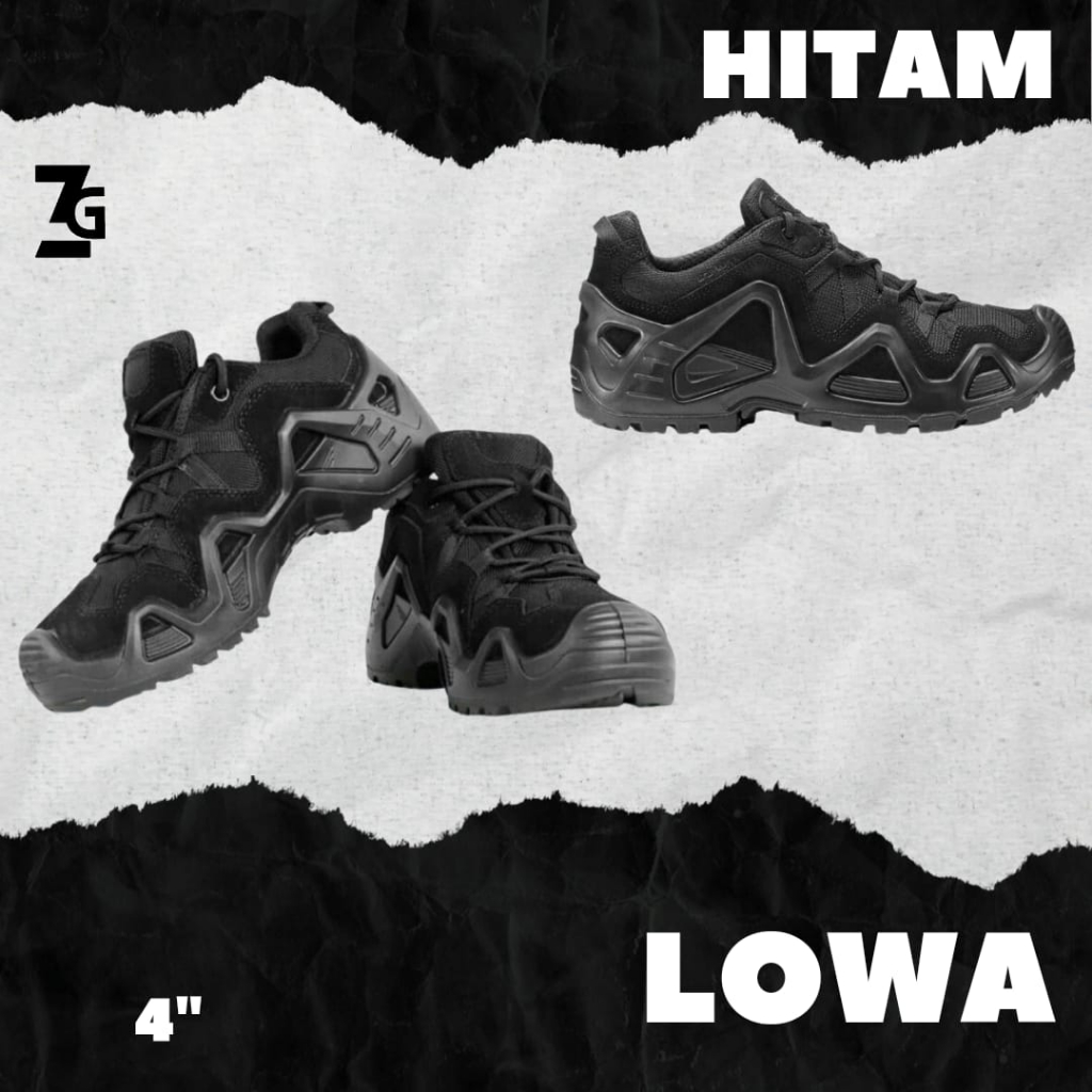 LOWA 4.0 ZPHYR HITAM TACTICAL SHOES ORIGINAL BEST QUALITY // SEPATU OLAHRAGA /SEPATU  HIKING
