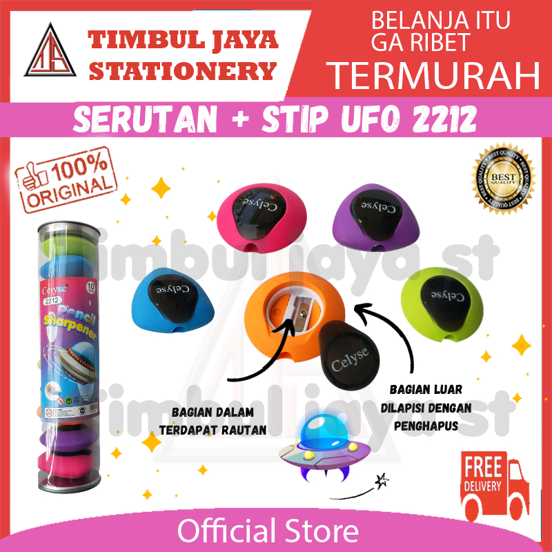 

Serutan 1 set eraser unik rautan pensil aesthetic dan penghapus super lucu pencil sharpener dengan karakter ufo 2212 (10)