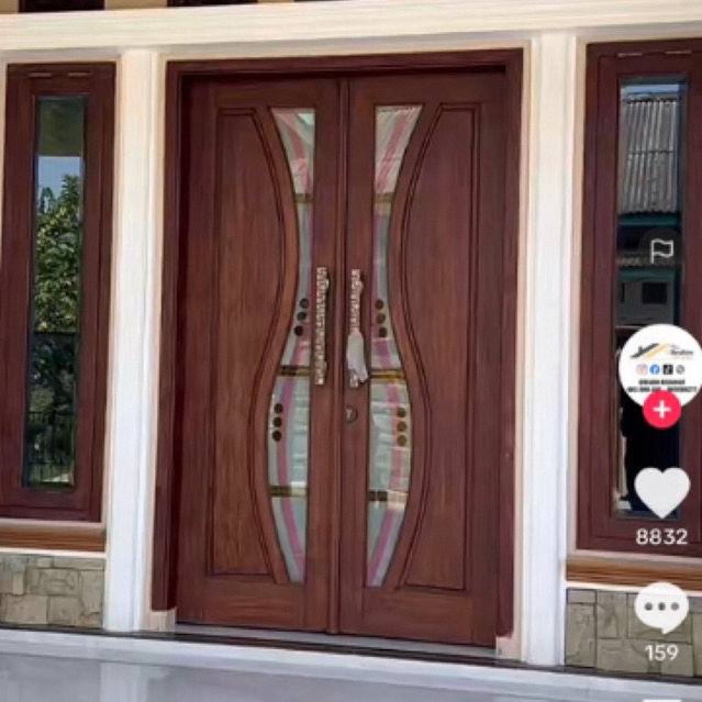 pintu utama bahan jati kuputarung model s