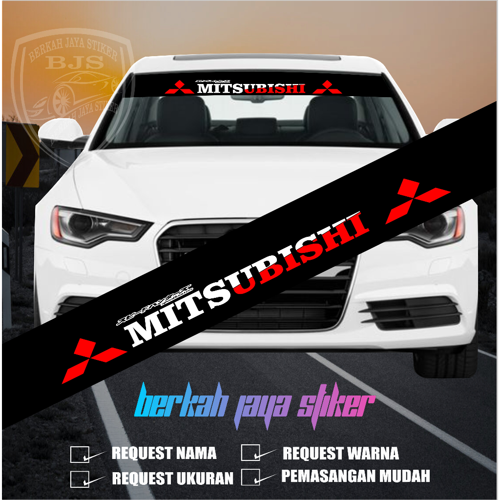 STIKER KACA DEPAN MOBIL MITSUBISHI STICKER CUSTOM
