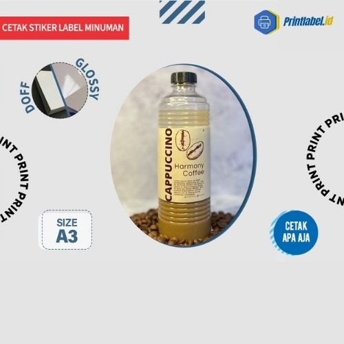 

CETAK STIKER LABEL MINUMAN KOPI UKURAN A3+ ANTI AIR