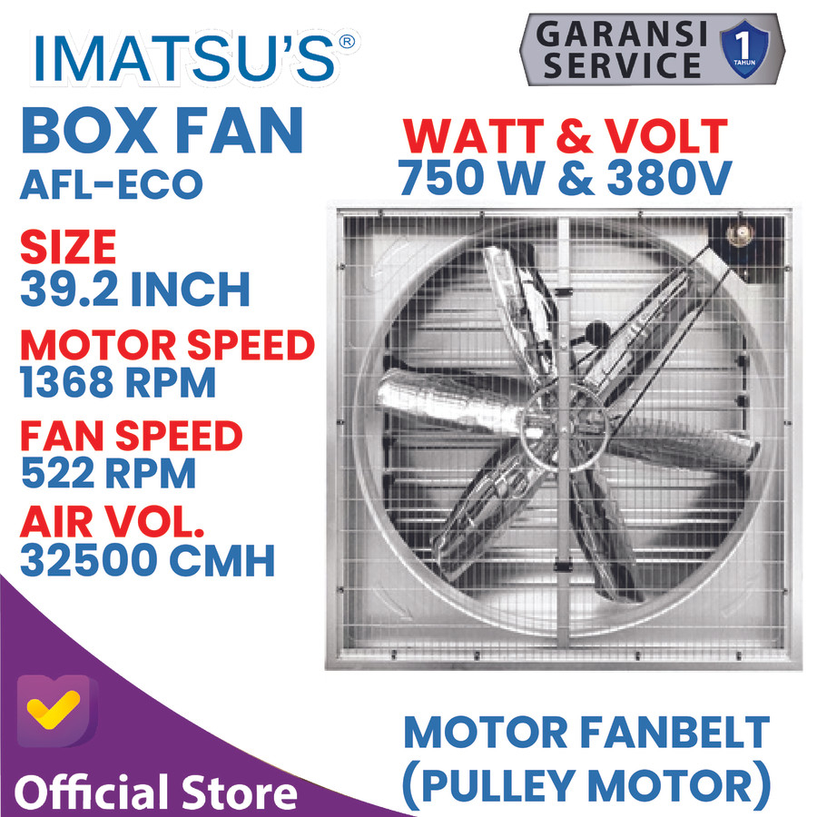 Blower Exhaust Box Fan Kandang Ayam 40 Inch 380V 3 Phase Kipas Gudang