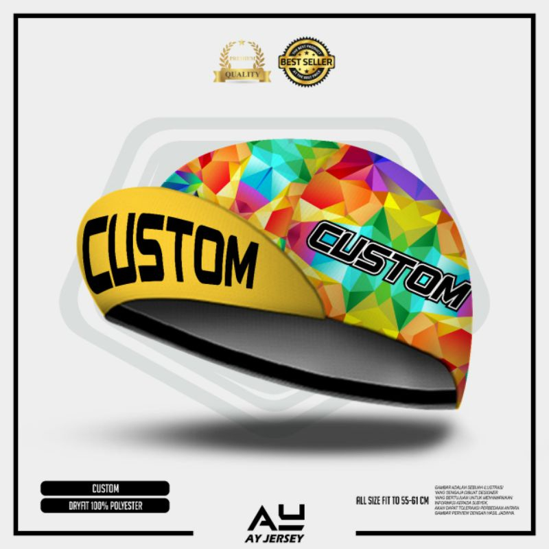 CYCLING CAP CUSTOM SATUAN | TOPI SEPEDA CUSTOM | BISA REQUEST DESAIN | MINIMAL ORDER 3PCS