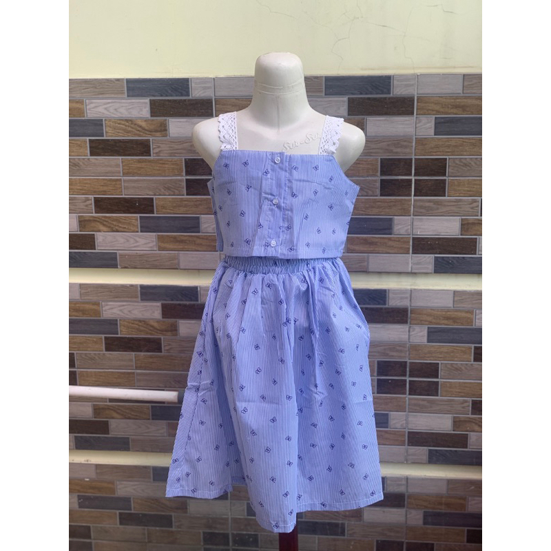 Crop top one set Baju Anak perempuan