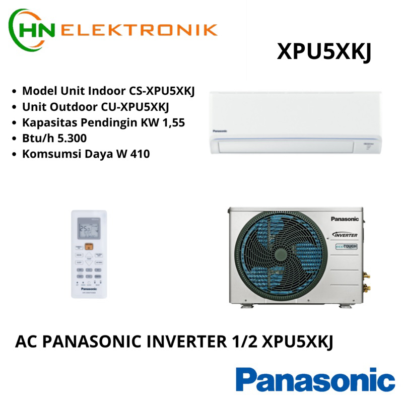 AC PANASONIC 1/2 PK INVERTER CU-XPU5XKJ