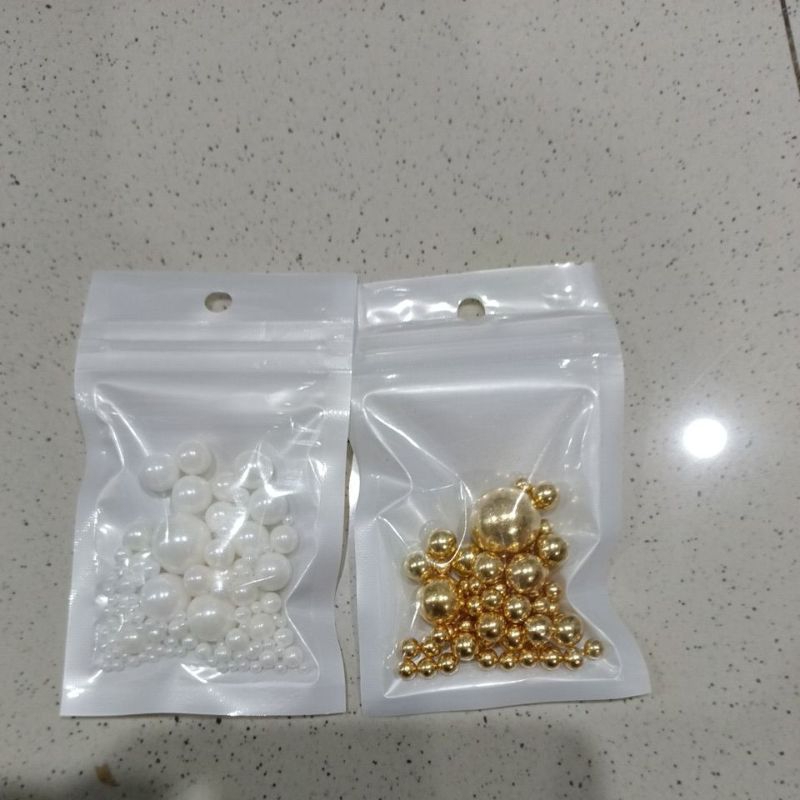 

SPRINKLE SPRINKELES MUTIARA gold & white 10 gr