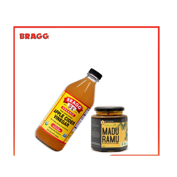 

Bundling Bragg Organic Apple Cider Vinegar 473ml Madu Ramu 350ml
