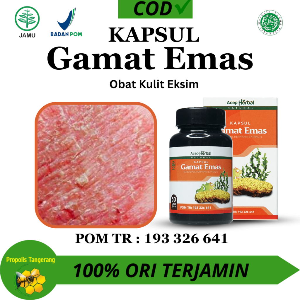 Obat Kulit Eksim,Panu,Kurap,Hapur,Cacar - Kapsul Gamat Emas 100% Original