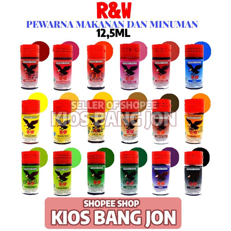 

Pewarna Makanan R&W Rajawali 12,5 ML Botol