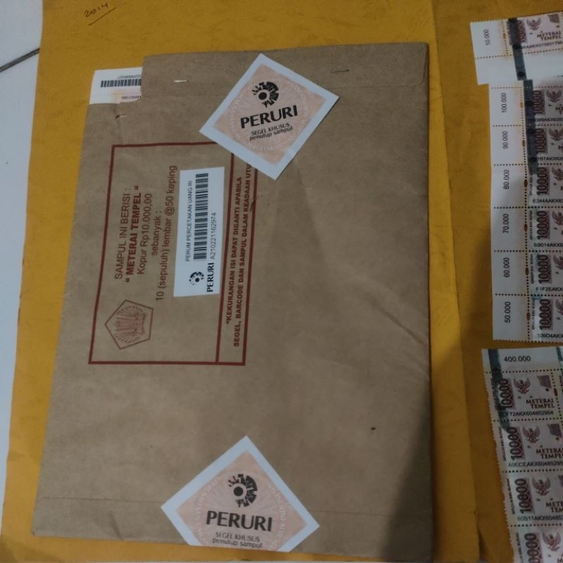 

Materai 10000 asli peruri