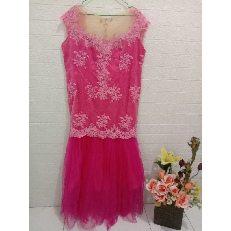 Dress-Pesta-Pink-Fanta-Big-Size Preloved