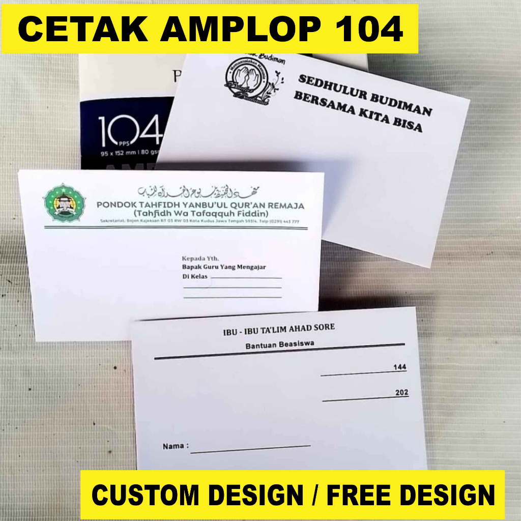 

Cetak Satu Pack Amplop 152 X 95 mm Design Custom