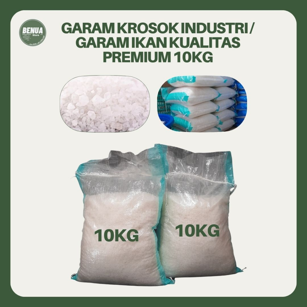 

Garam Krosok / Garam Kristal / Garam Ikan Karungan 10kg / Garam Kasar Lokal Karungan Kualitas Premium 10kg