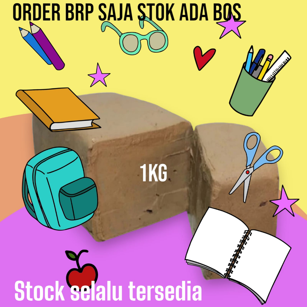 Tanah liat untuk prakarya 1000G - Plered 1 kg