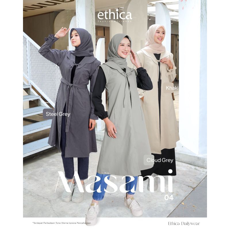 TUNIK OUTER ETHICA MASAMI 04 KHAKI, STEEL GREY, CLOUD GREY / OUTER TERBARU / TUNIK REMAJA / TUNIK TE