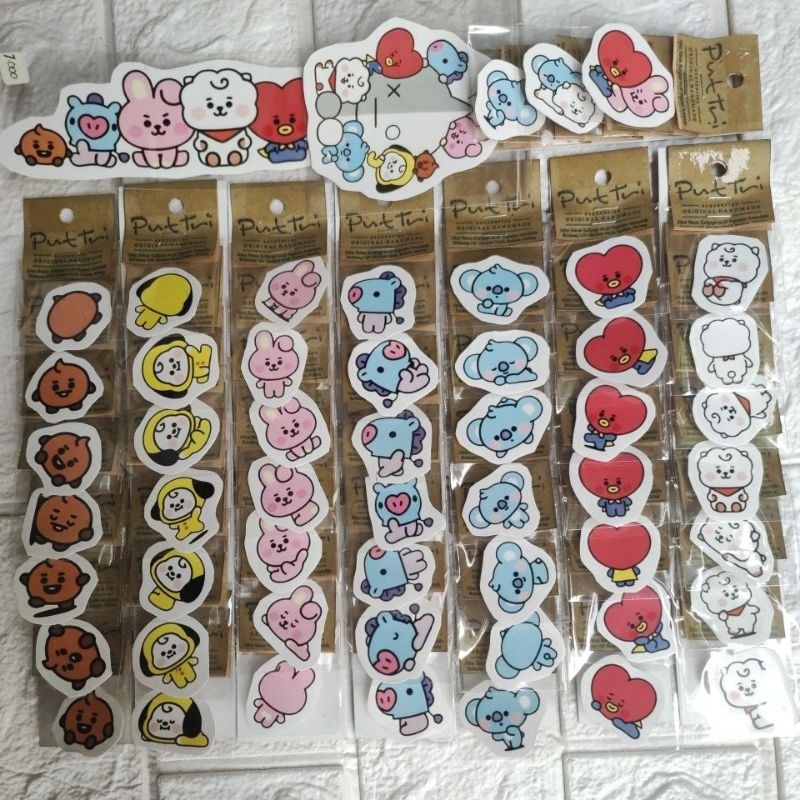 stiker vinyl "BT21" waterproof, antigores. stiker laptop, hp, helm.