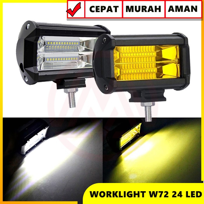 Lampu Tembak Sorot LED 24 Mata Motor Mobil 72 Watt
