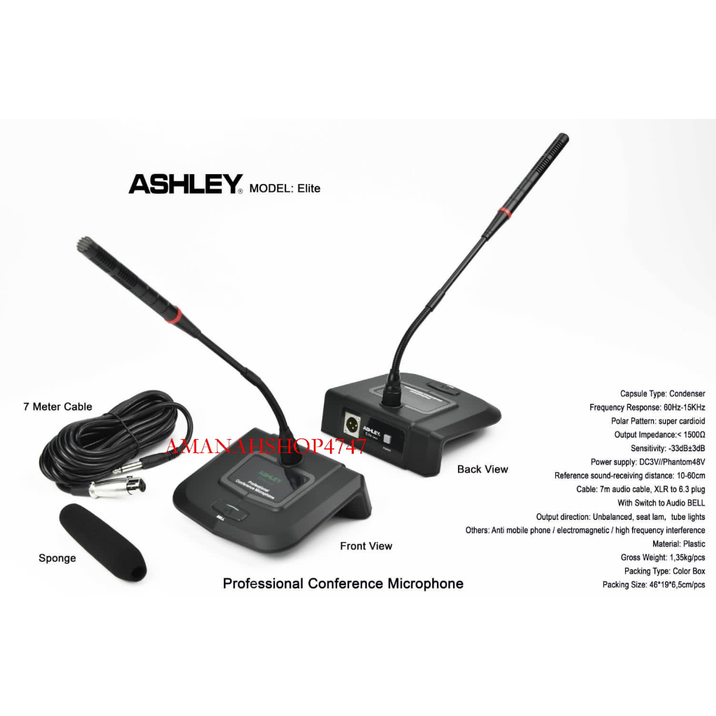MIC MEJA ASHLEY ELITE  ORIGINAL MIC CONDENSER