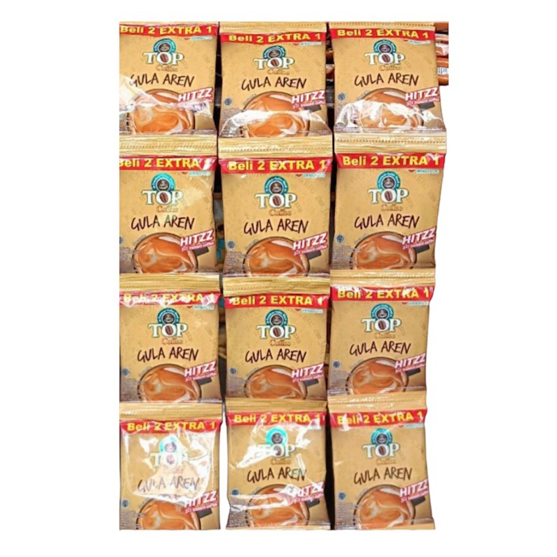 

Renteng Top Coffe Kopi Instant Gula Aren 3 in 1 Hitzzz 22 g isi 15 Sachet