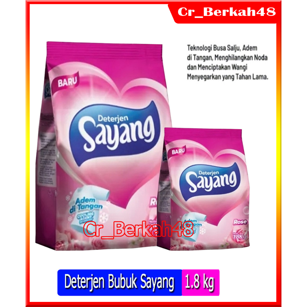 Deterjen bubuk 1 8 kg/deterjen 1 8 kg promo/deterjen sayang 1 8 kg promo/deterjen jumbo/sayang 1 8 k